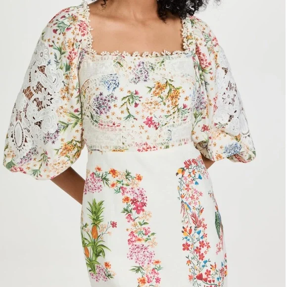 farm rio white embroidered dress H&M. Black embroidered midi skirt T.34 – Hibuy market